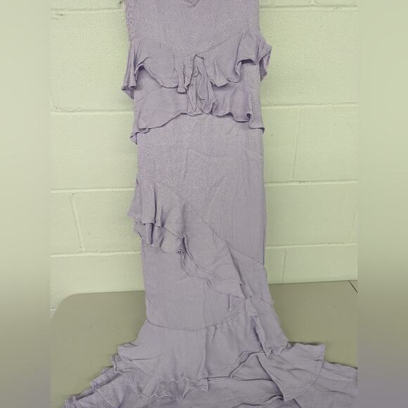 New Sz Xs 0/3 Femme Ruffle Maxi long Dress Let Me Be forever that girl purple - Picture 10 of 11